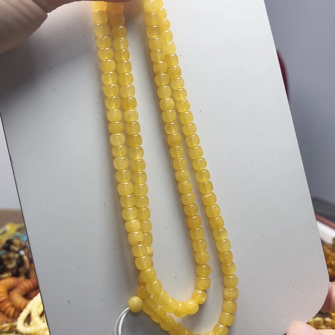 蜜蜡未镶嵌手串蜜蜡108手串