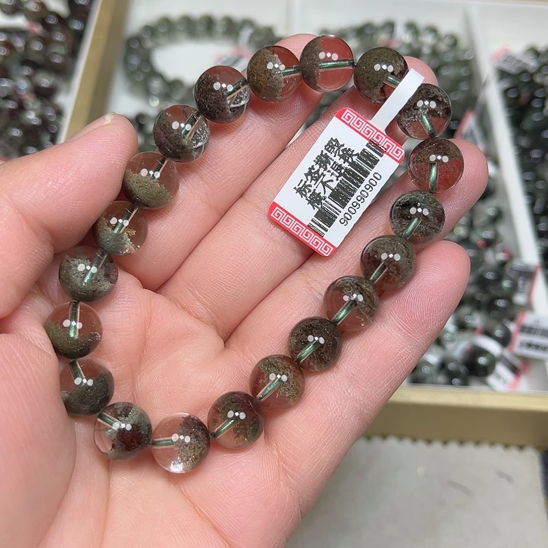两***萌手串未镶嵌水晶绿幽灵手串