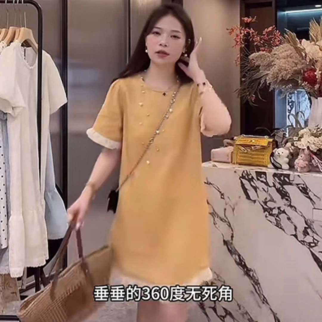 韩系miu系套装夏季新款时尚休闲拼接减龄宽松设计感