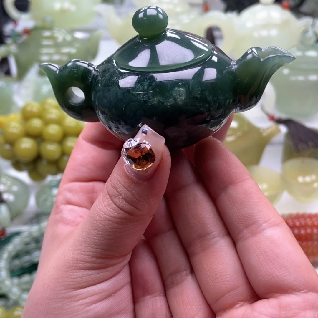 蛇纹石玉壶未镶嵌海*王