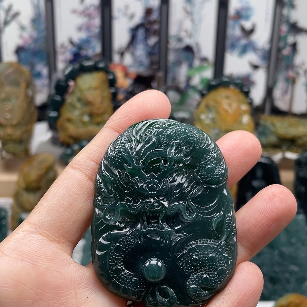 翡翠未镶嵌颈饰天然翡翠a货龙