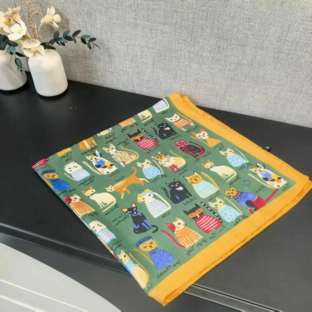 0006【猫咪世界】浮力 限定  彩色小方巾