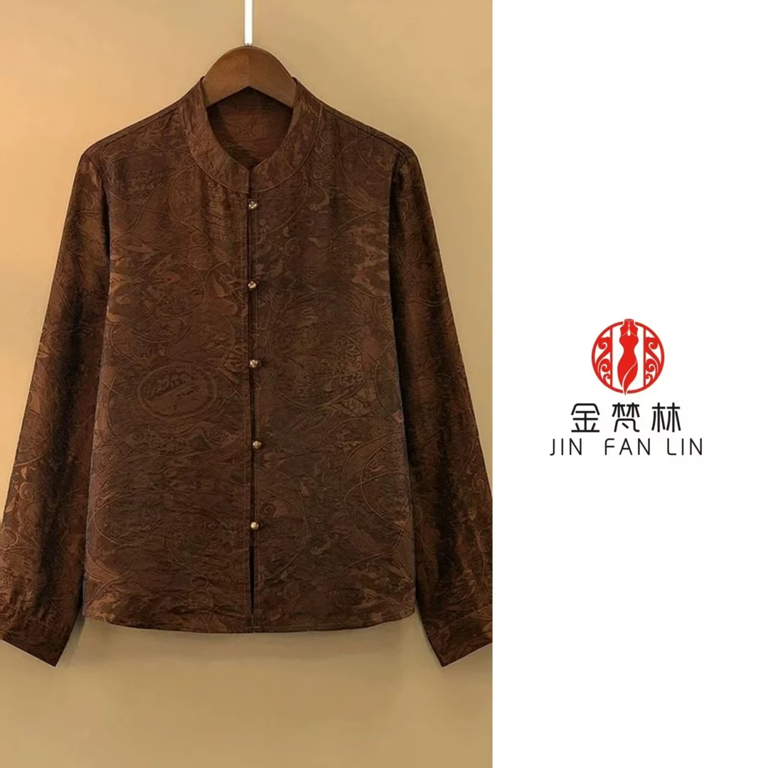 【梦幻绮罗】新中式中国风花萝立领长袖衬衫秋季新款气质国潮