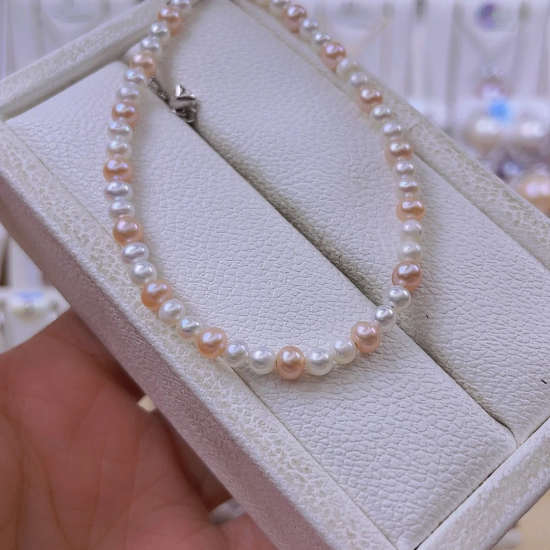 银S925镶嵌淡水珍珠手链