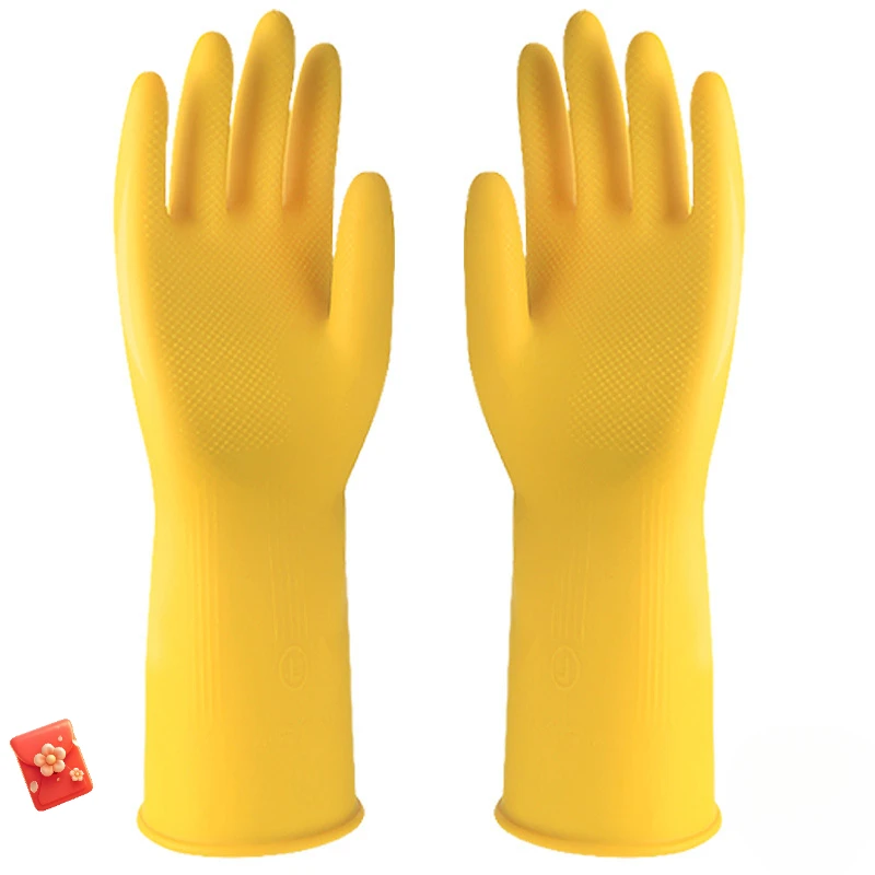 加厚牛筋冬季橡胶手套防油水洗高弹耐磨洗碗家务劳保洗车防水防烫