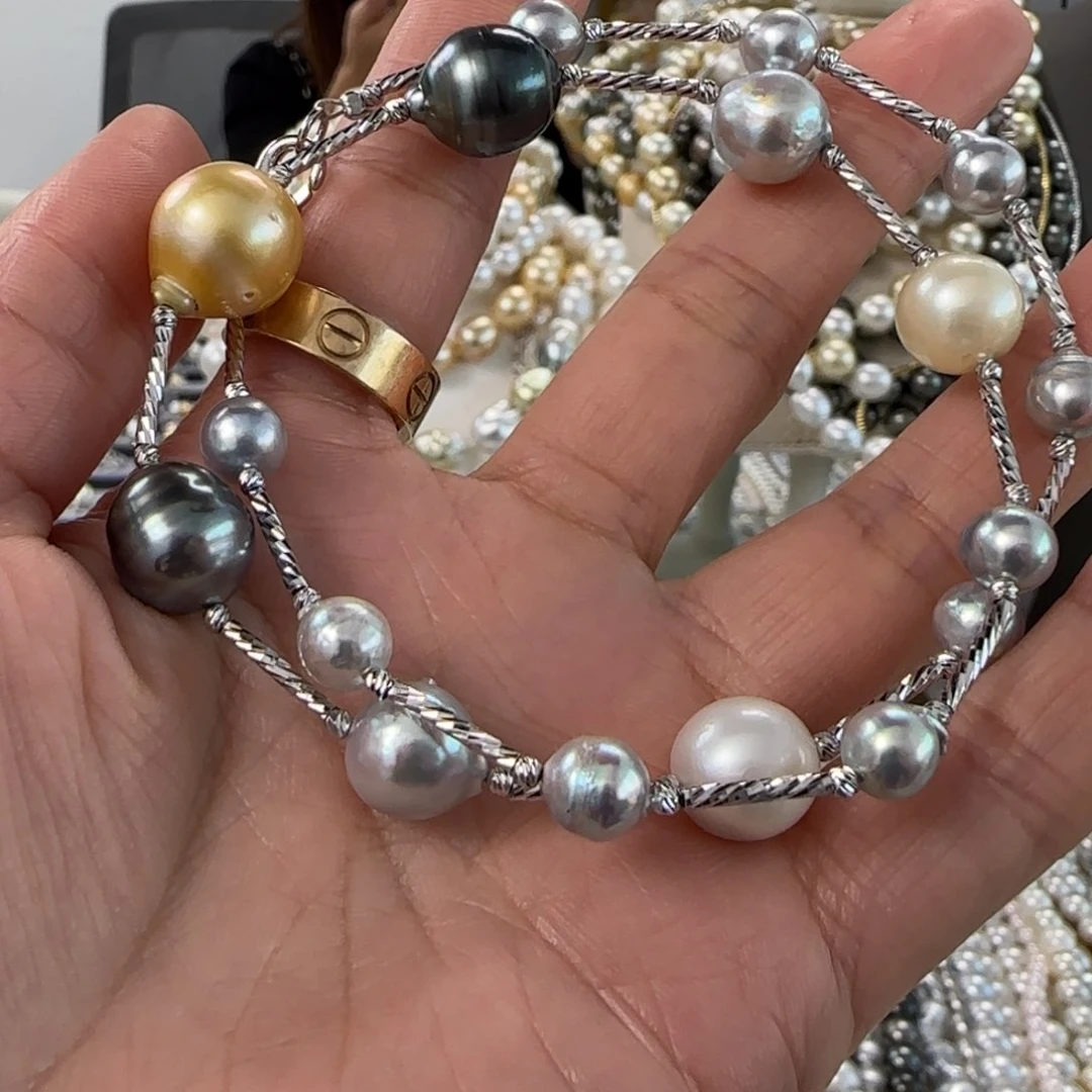 海水珍珠颈饰银S925镶嵌