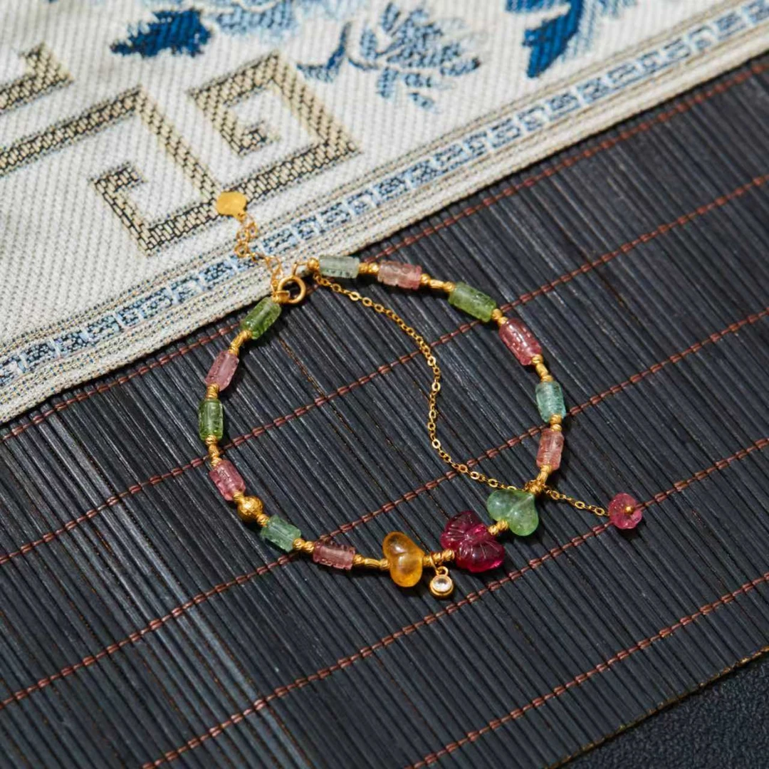 【云上雅岚】洛瑶丨C91662-18k碧玺手链-3.5mm-多样性发一件