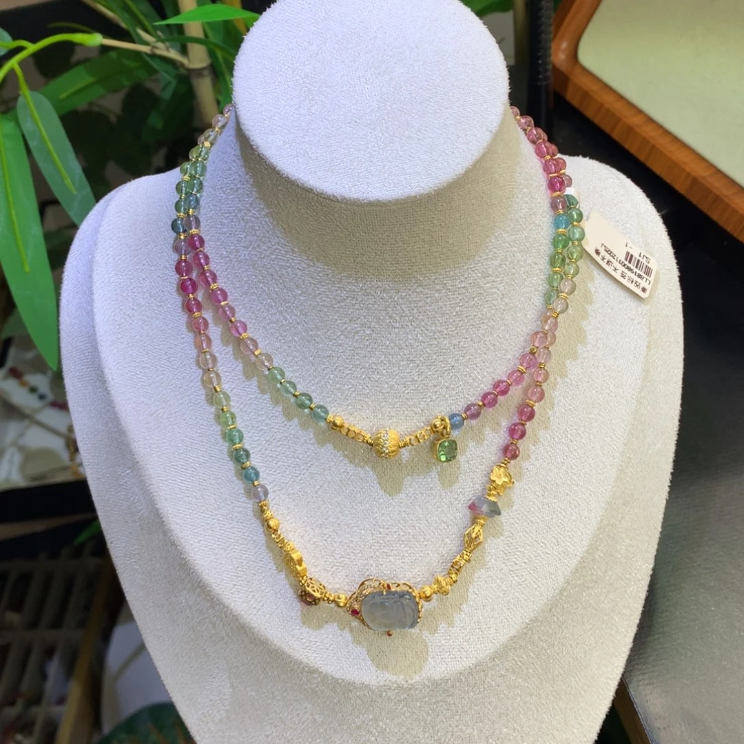 碧玺珠宝奇石未镶嵌手串