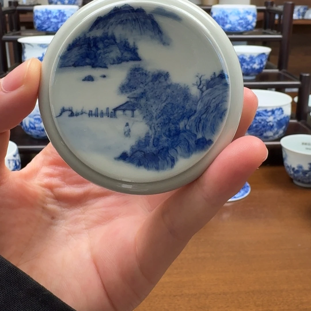 瓷片福利山水柴窑盖置