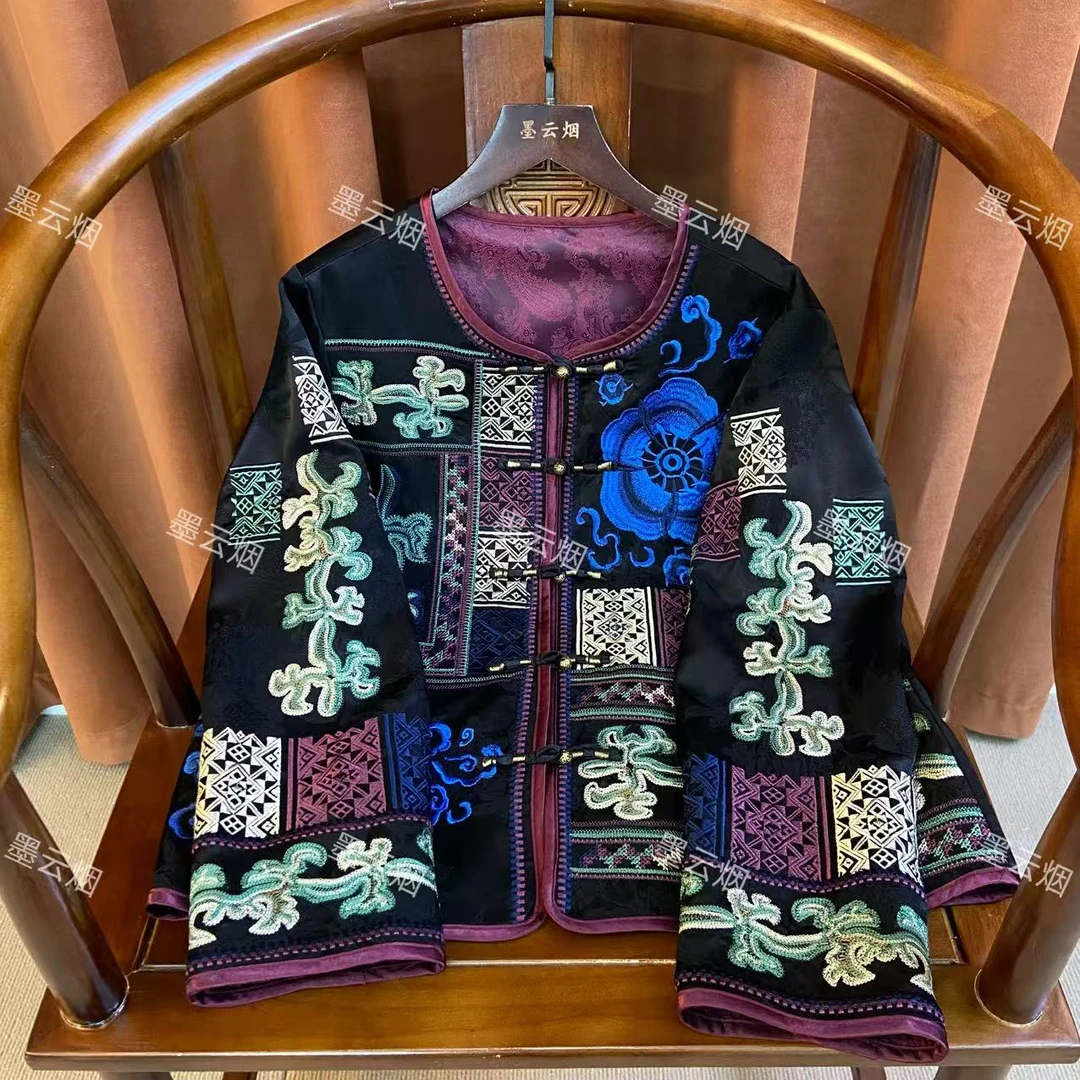 【夜香】新中式刺绣时尚女装高档复古重工刺绣马甲国风女士坎肩1123