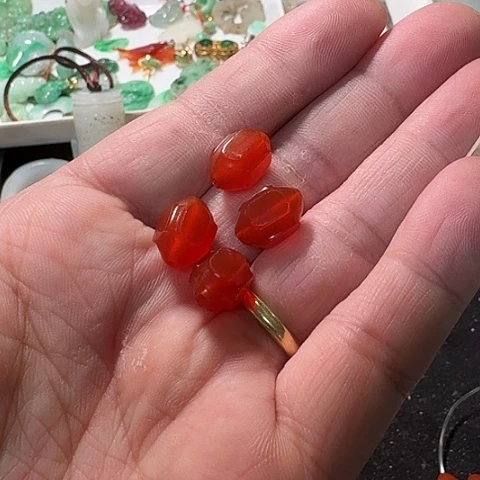 玛瑙/玉髓戒指合金青*青