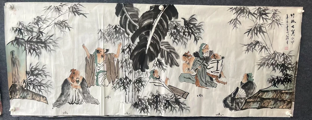装饰画六尺竹林七贤333