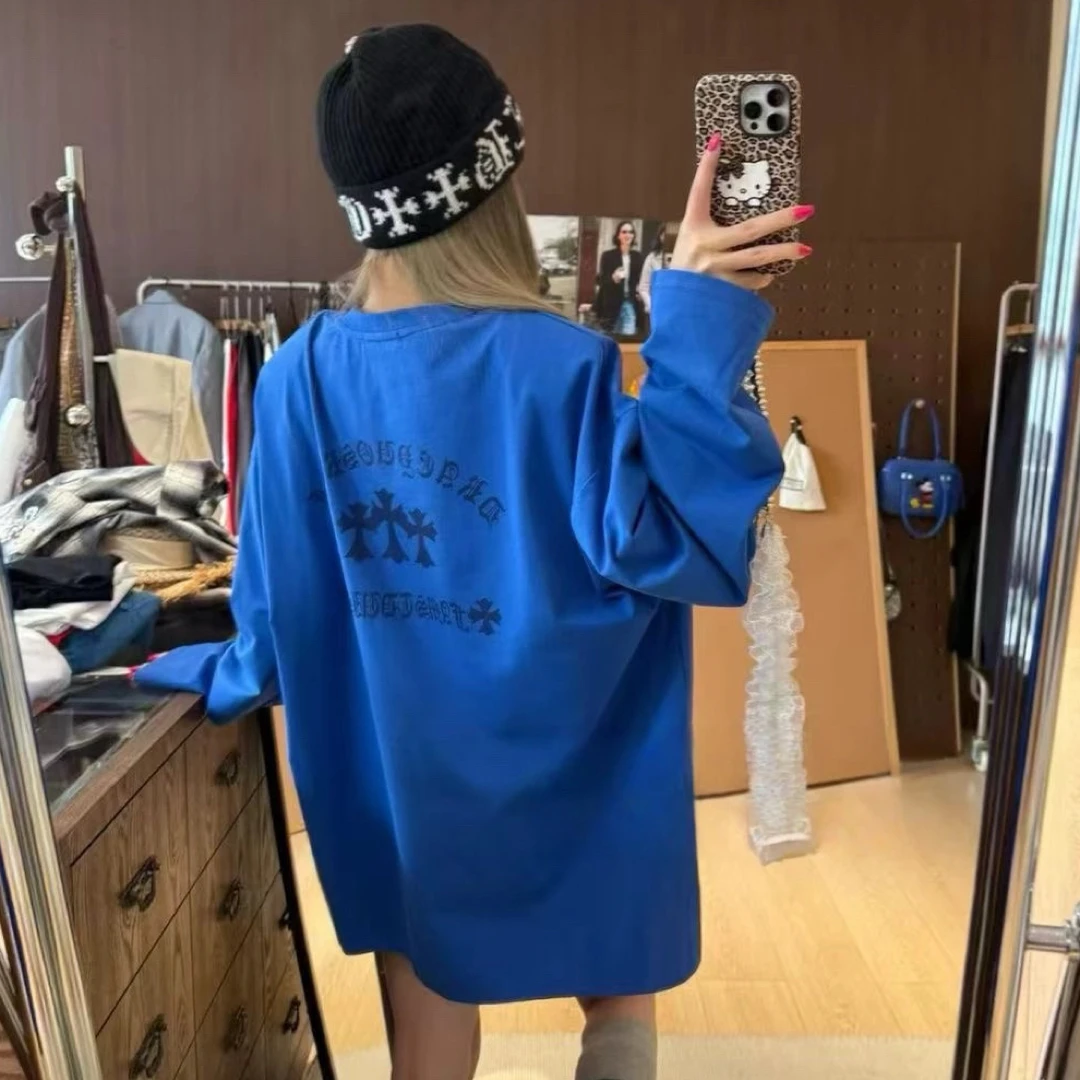 東room2025年新款宽松百搭显瘦字母长袖T恤女