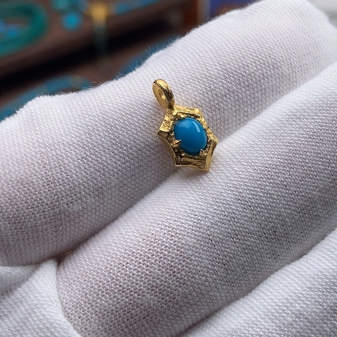 绿松石18K金镶嵌绿松石配饰