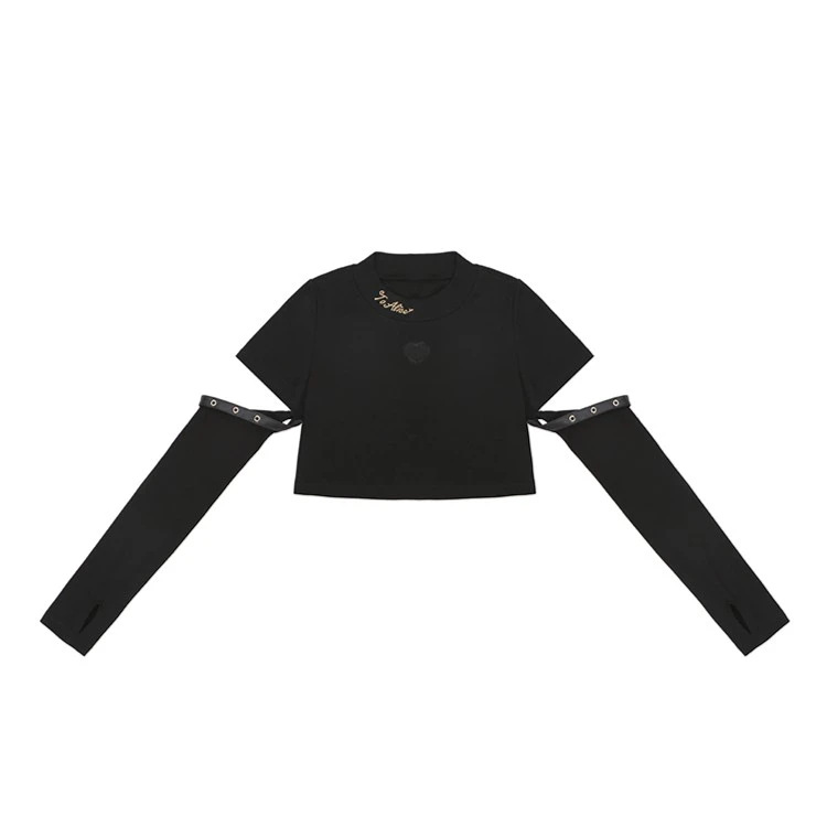 【Dear dolls】熊之原创魔女练习生拼色格子帅气T恤内搭