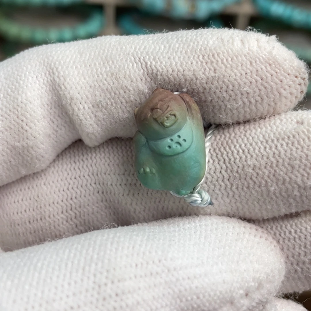 绿松石未镶嵌粉色渐变肉肉猫38