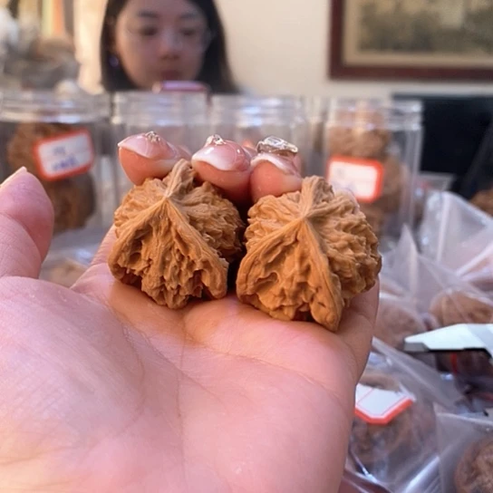 文玩核桃吊坠花*花盘山三棱练手对有修