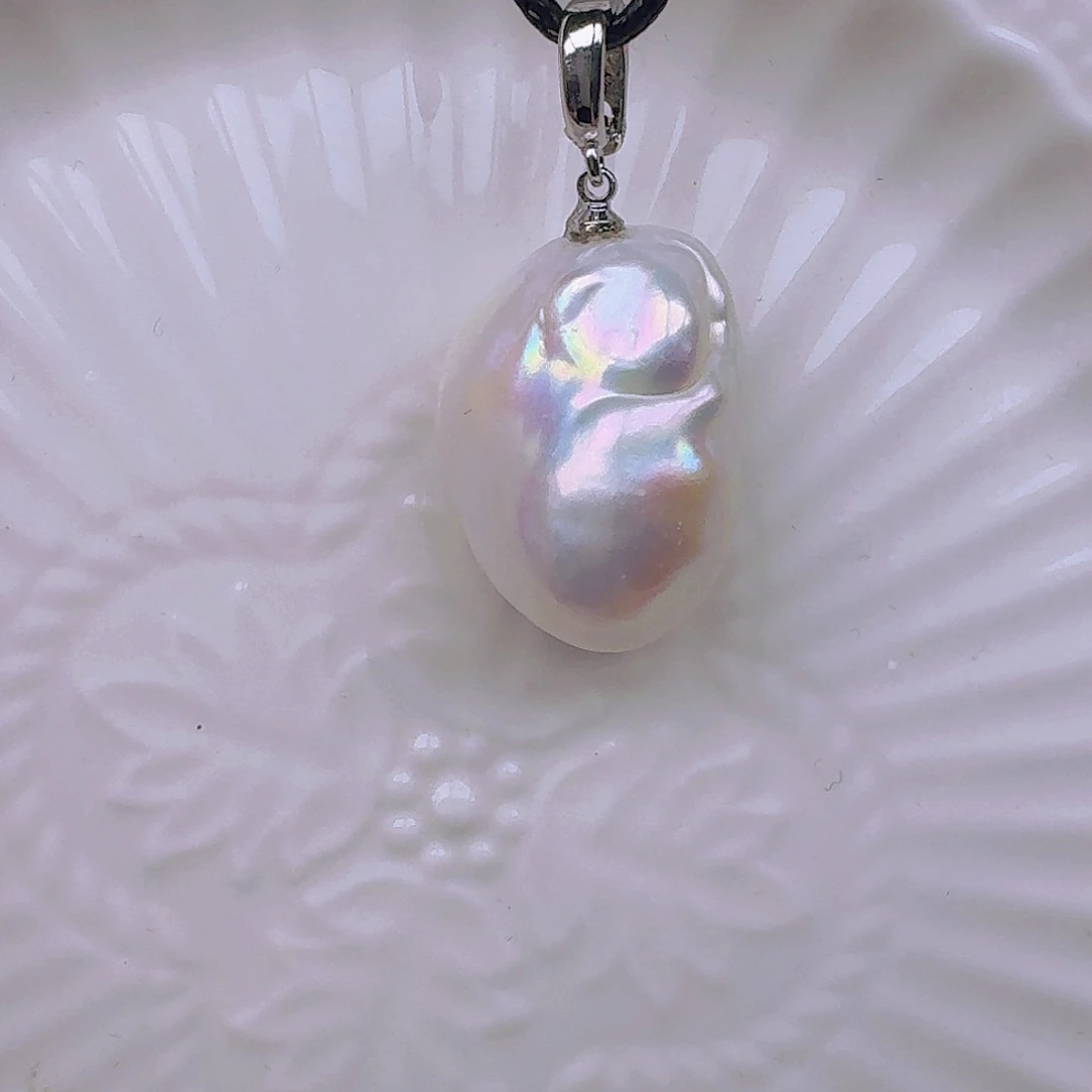 银S925镶嵌耳饰淡水珍珠