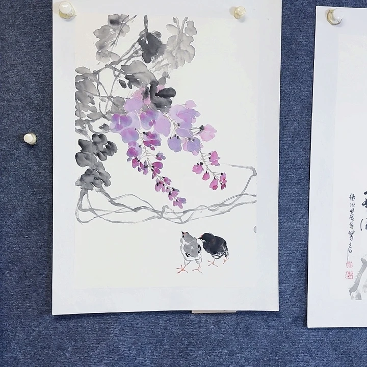 国画国画花鸟画作品