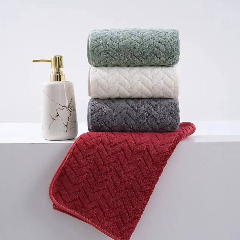 基础麦穗珊瑚绒毛巾洁面毛巾成人加厚家用速干洗脸巾刺绣logo