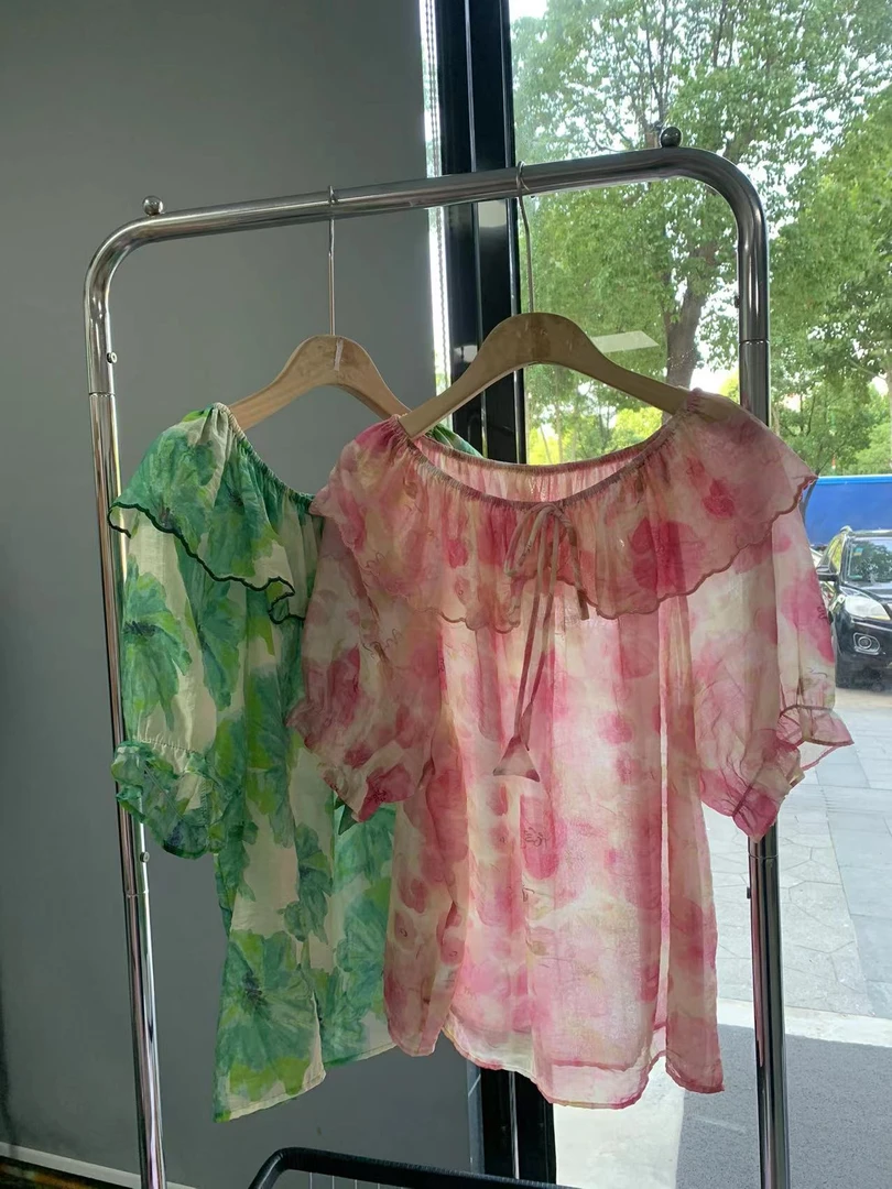 【民哥推荐】按编号 2025夏季减龄法式碎花上衣短袖