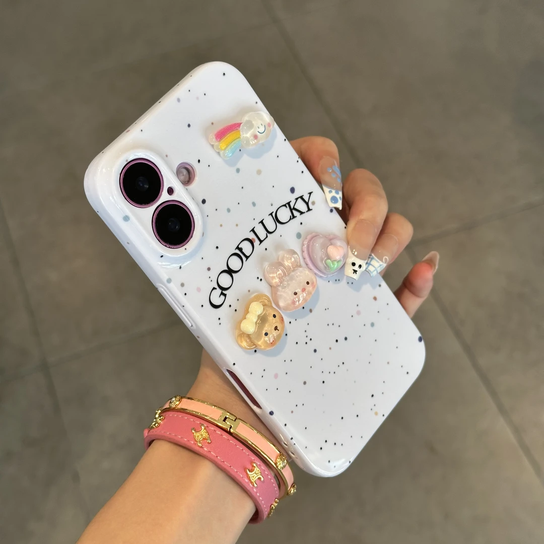 BANCAlucky云朵动物贴件适用苹果16手机壳华为P70vivo小米15oppo