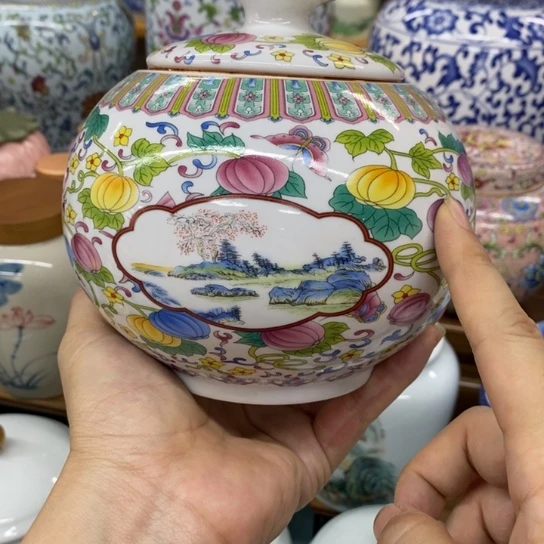 瓷片茶叶罐密封罐储物罐