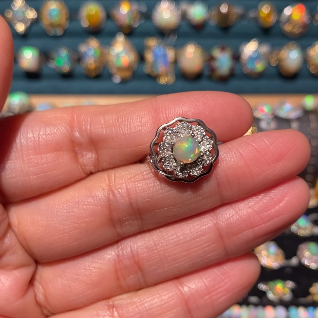 欧泊银S925镶嵌戒指