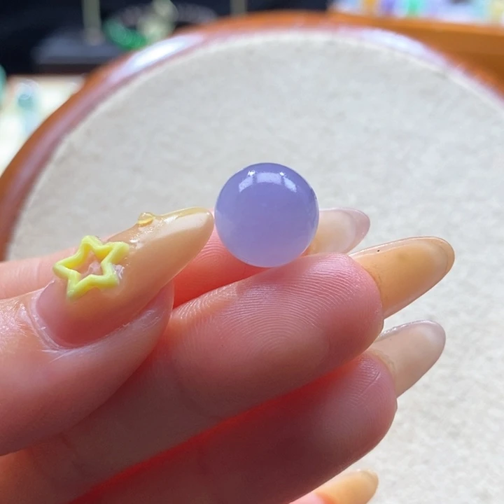 翡翠未镶嵌颈饰翡翠冰蓝紫珠卡12.05mm