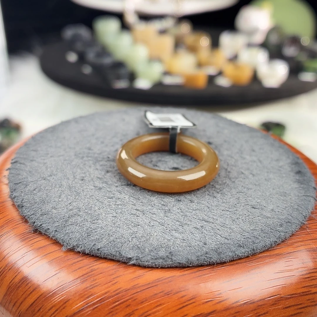 和田玉未镶嵌戒指b40糖泥鳅背17.4不退换