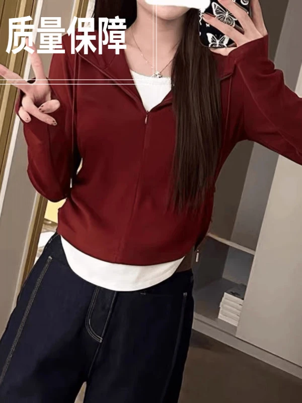 大码哺乳装春秋外出辣妈款连帽长袖假两件T恤上衣喂奶衣外出服潮