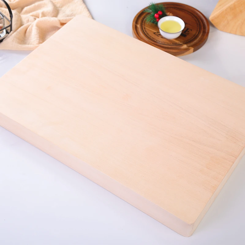 俄罗斯进口紫椴木实木家用双面切菜板砧板加厚款-无把手