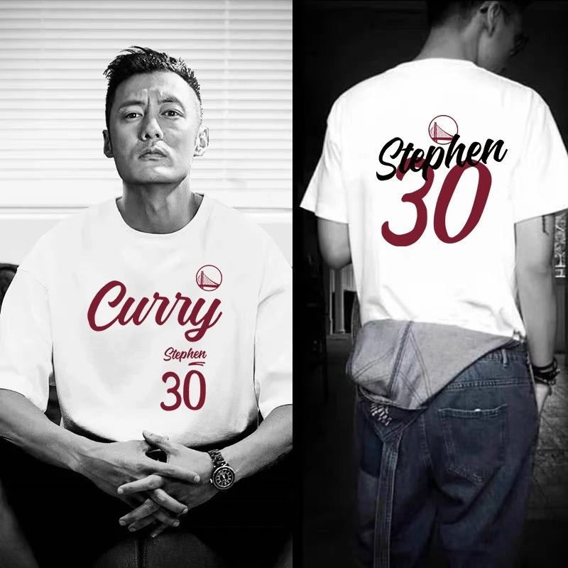 库里篮球美式运动休闲纯棉夏季时尚透气短袖T恤上衣男潮流夏日