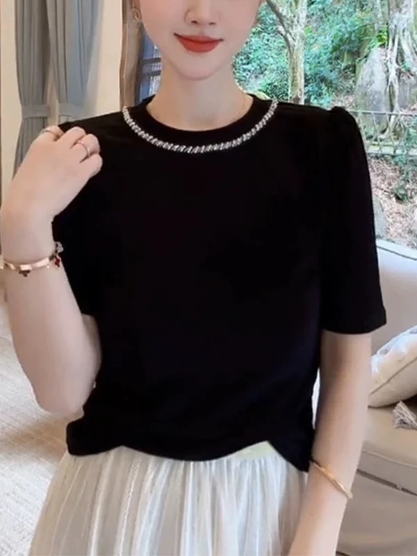 139 重工轻奢百搭显瘦短袖T恤（J13）