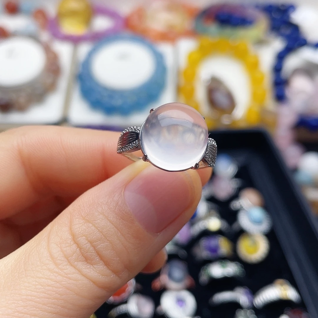 戒指烟晶银S925镶嵌