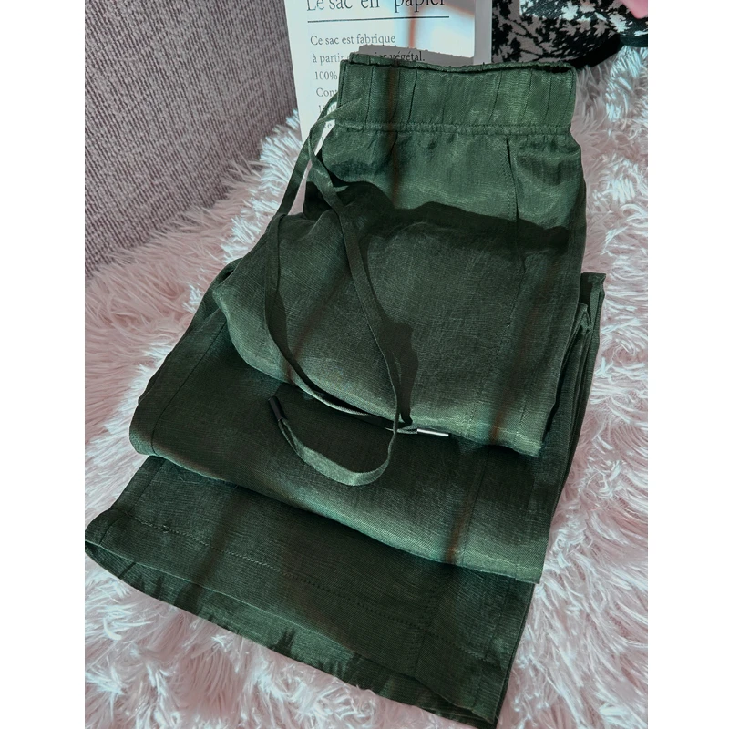 L亚麻新款女裤2025直筒裤百搭时尚宽松显瘦夏季薄款阔腿裤长裤