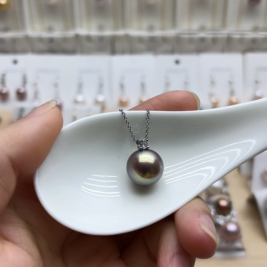 吊坠(赠链)淡水珍珠银S925镶嵌12.3有瑕疵