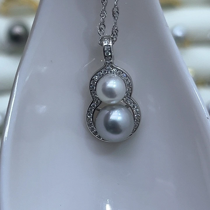 海水珍珠颈饰银S925镶嵌涂*涂