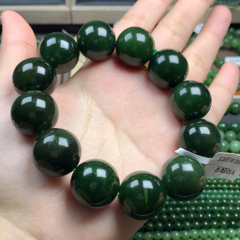【闪购商品】和田玉（碧玉）手串未镶嵌随*妞20m m