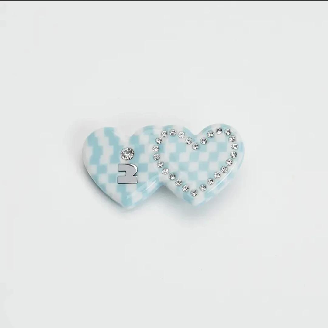 2408爱心拼接可爱头饰边夹醋酸刘海发夹发卡发饰简约