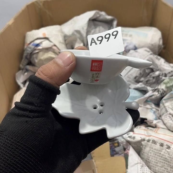 瓷片茶摆件工艺品摆件666