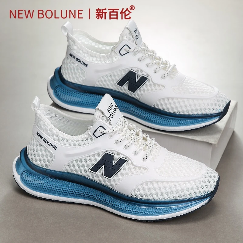 新百伦男鞋夏季透气网面鞋男士休闲百搭气垫减震情侣款跑步运动鞋