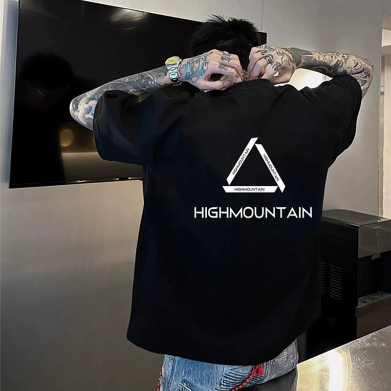 【TQUX港奢男装】透气美式高街风短袖t恤夏季2025男新款百搭品质o