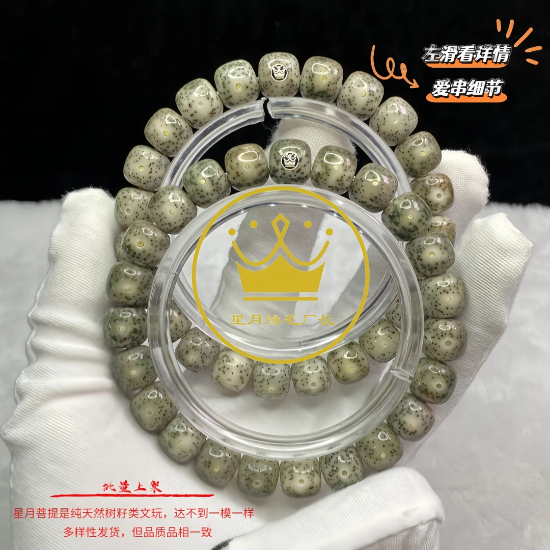 LL61原生态星月菩提手串老果老料稀散星10+mm文玩【银标】