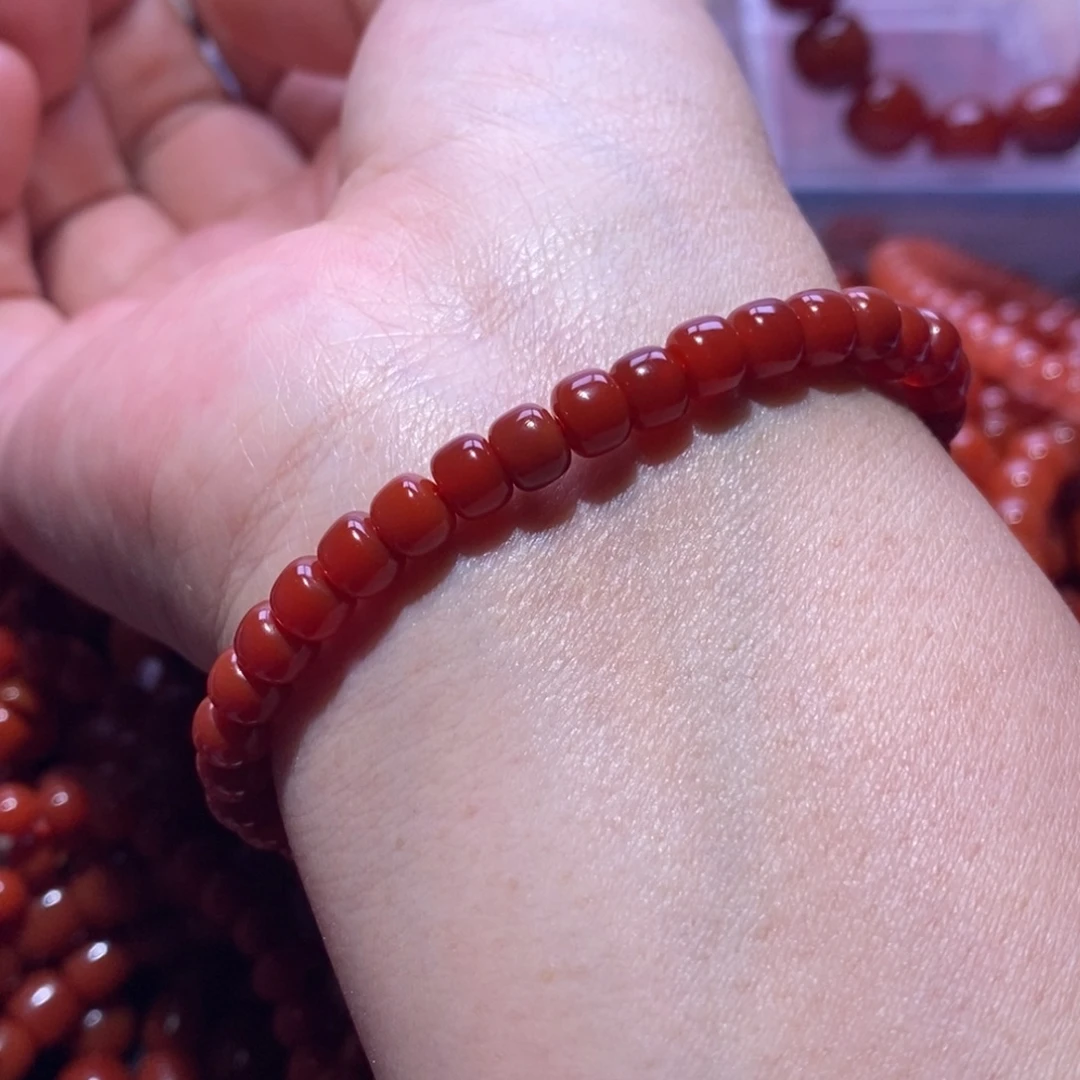 南红玛瑙未镶嵌手链卡5.8