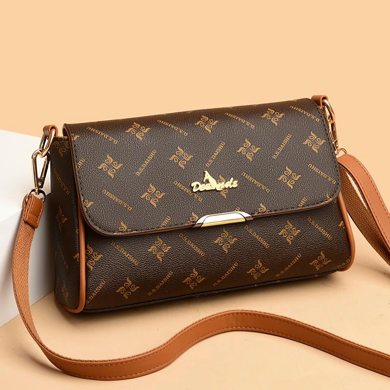 米琦袋鼠真皮女包包2025新款斜挎包女手提包时尚百搭中老年妈妈包