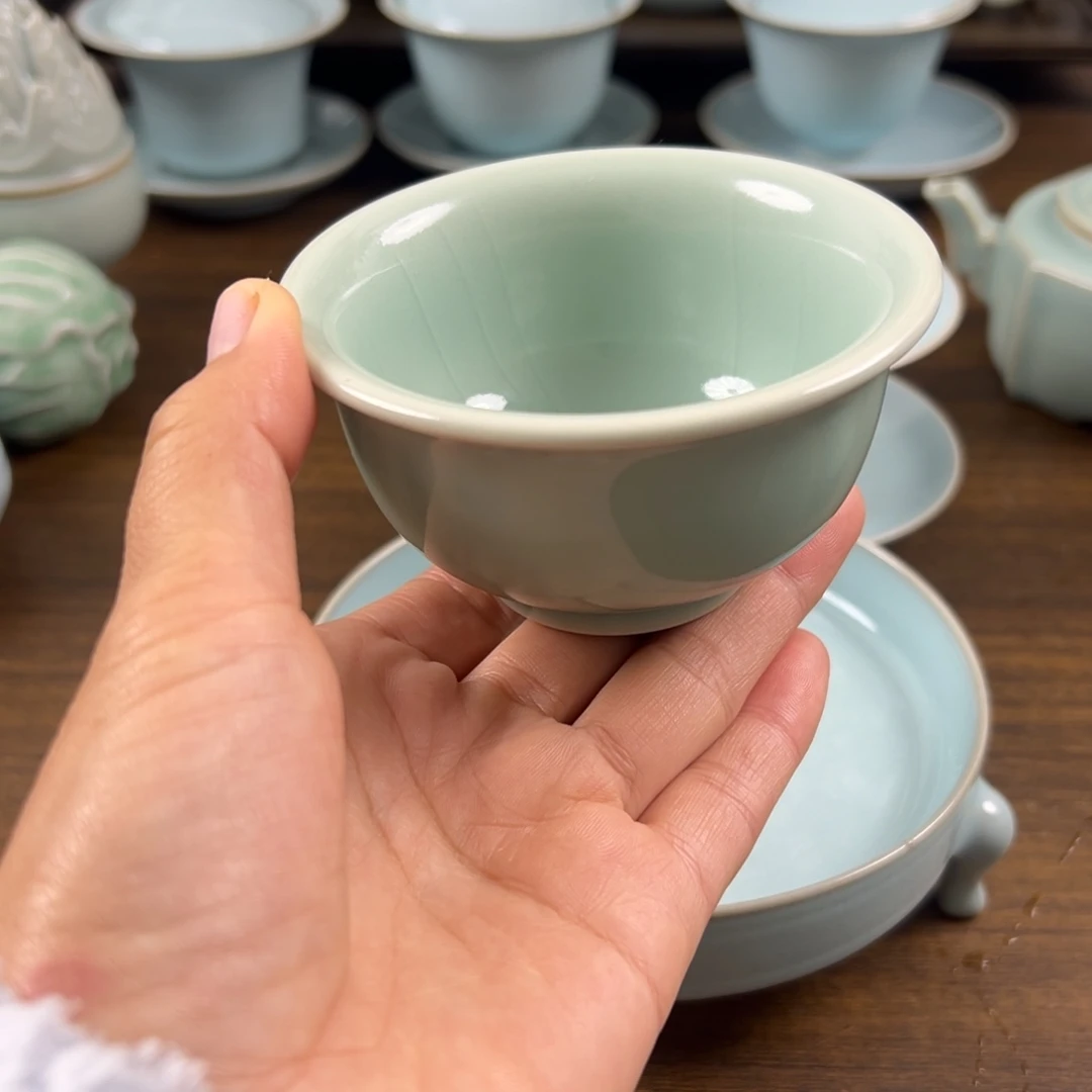 瓷摆件原矿釉水永乐压手杯