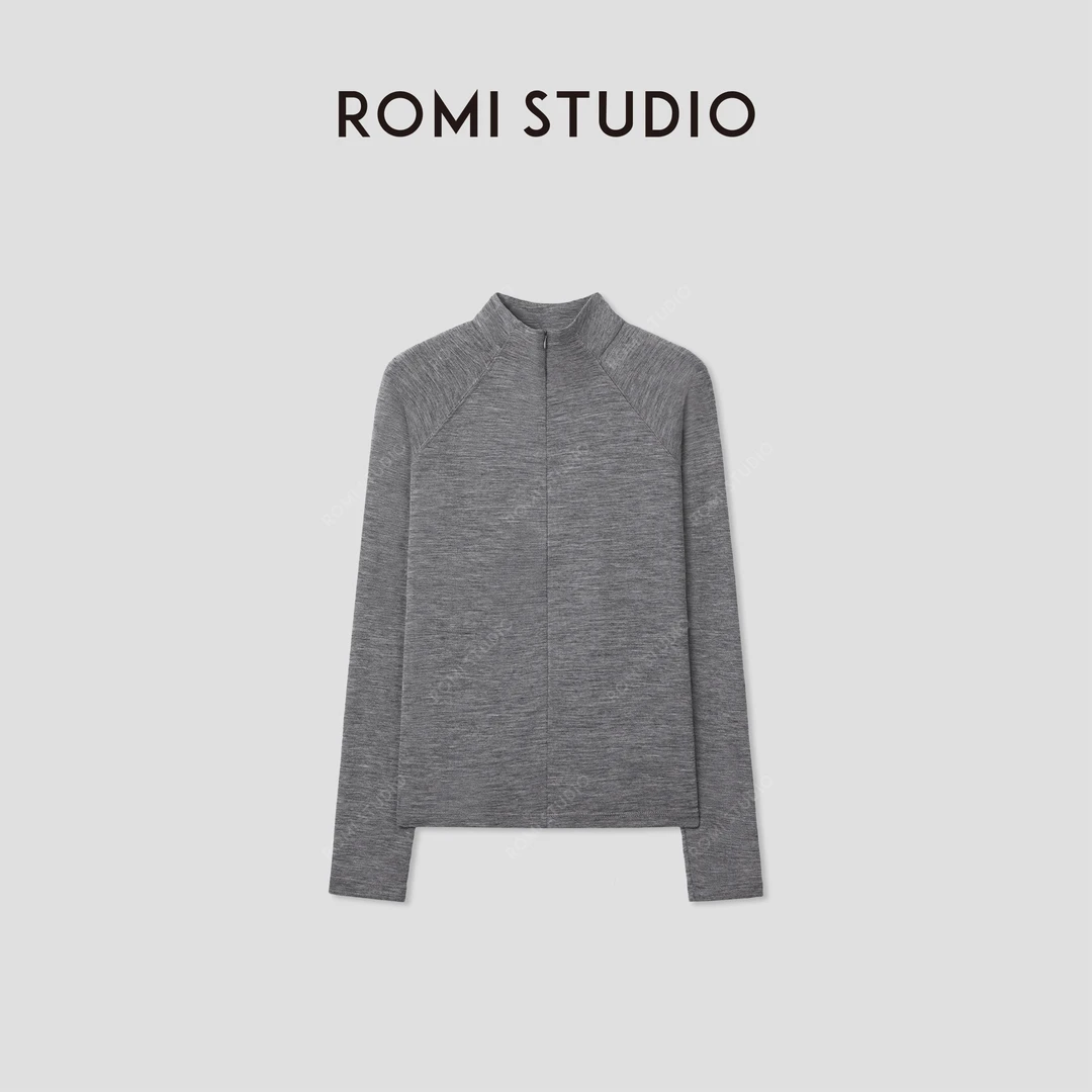 ROMI STUDIO"去繁就简"100%德国扬子纱羊毛丝滑感外套 RWCAW65775