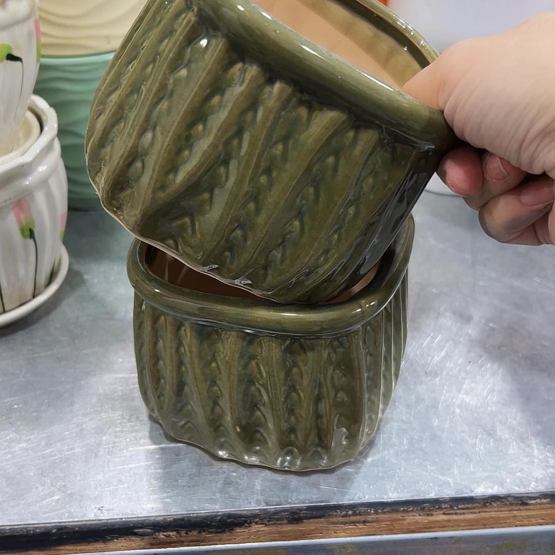 外贸尾单陶瓷花盆凑10米包邮