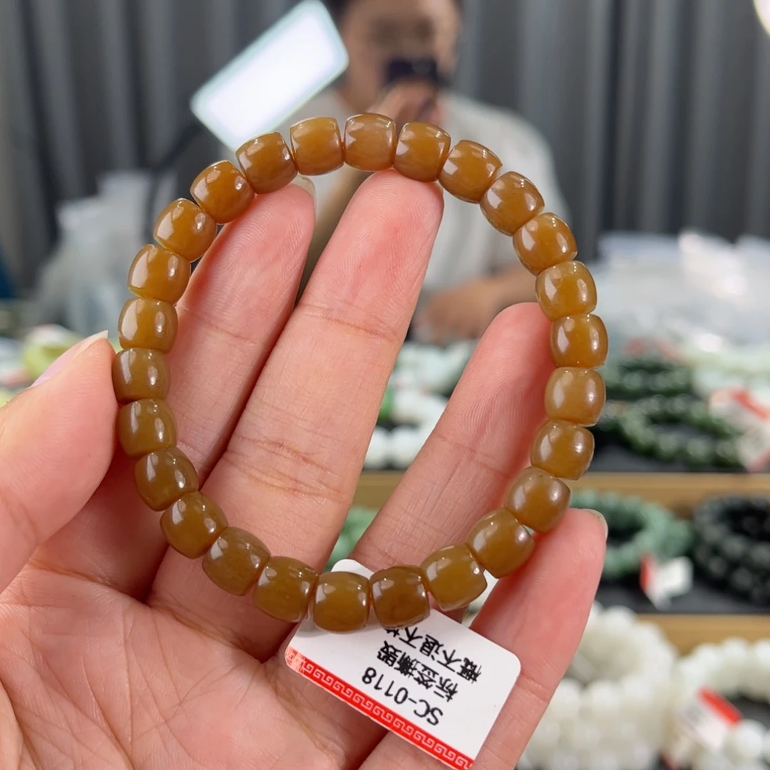 手串未镶嵌和田玉新疆且末红糖卡8直切